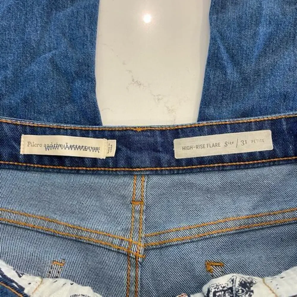 Pilcro and the Letterpress High-Rise Flare Cropped Jeans size‎ 31 Petite